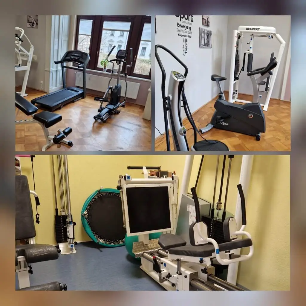 medizinische Trainingstherapie Geräte Collage